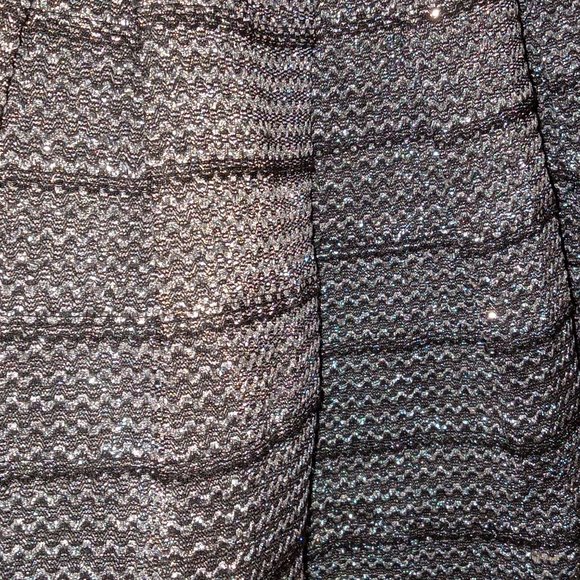 SOLD Anthropologie Ginger G metallic silver and black threading mini skirt - Picture 4 of 5